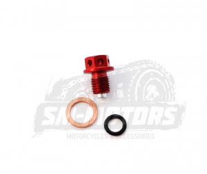 Пробка сливная с магнитом М12 х1,50 SM-PARTS красная Пробка сливная с магнитом М12 х1,50 SM-PARTS красная