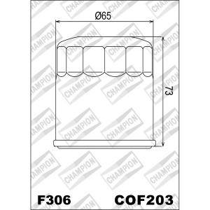 Фильтр масла CHAMPION F306 (COF203) 10-050403 фото 2 Фильтр масла CHAMPION F306 (COF203) 10-050403 фото 2