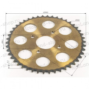 Звезда ведомая (520-46) сталь, закаленные зубья CG/CB 4х90х58 Звезда ведомая (520-46) сталь, закаленные зубья CG/CB 4х90х58